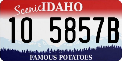 ID license plate 1O5857B