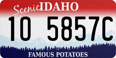 ID license plate 1O5857C