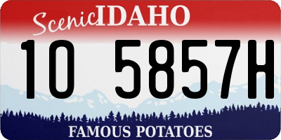 ID license plate 1O5857H