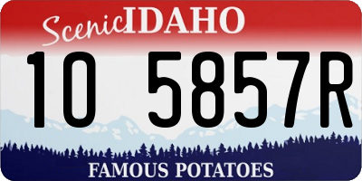 ID license plate 1O5857R