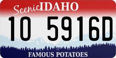 ID license plate 1O5916D