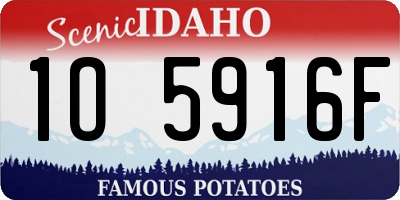 ID license plate 1O5916F