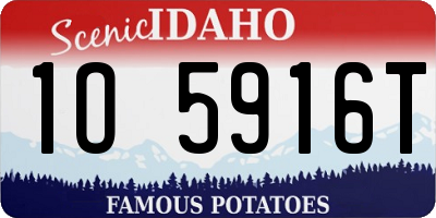 ID license plate 1O5916T