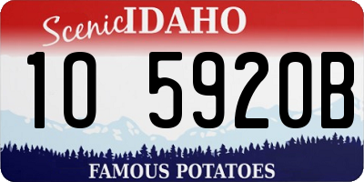 ID license plate 1O5920B