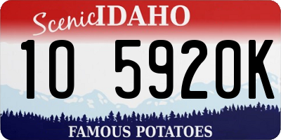 ID license plate 1O5920K