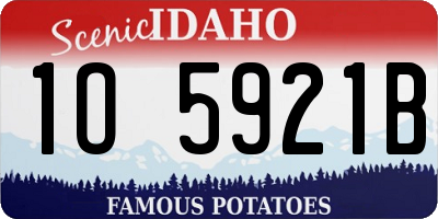 ID license plate 1O5921B