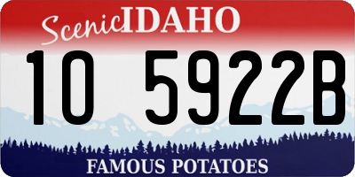 ID license plate 1O5922B