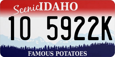 ID license plate 1O5922K