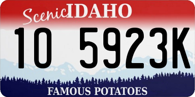 ID license plate 1O5923K