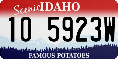 ID license plate 1O5923W