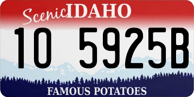 ID license plate 1O5925B