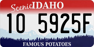 ID license plate 1O5925F