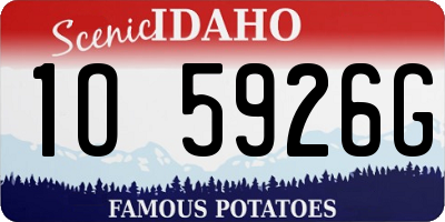 ID license plate 1O5926G