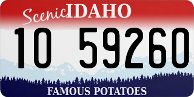 ID license plate 1O5926O