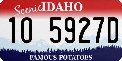 ID license plate 1O5927D