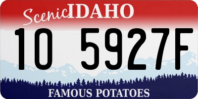 ID license plate 1O5927F