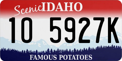 ID license plate 1O5927K