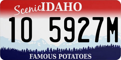 ID license plate 1O5927M