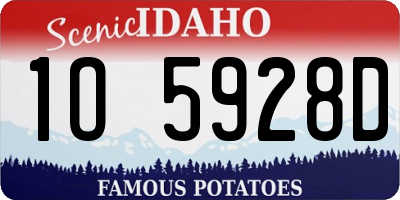 ID license plate 1O5928D