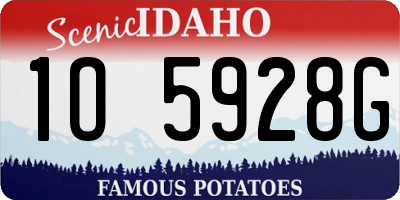 ID license plate 1O5928G