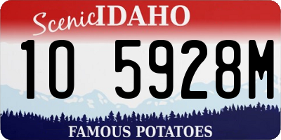 ID license plate 1O5928M