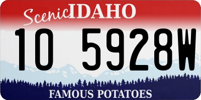 ID license plate 1O5928W