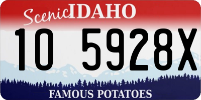 ID license plate 1O5928X