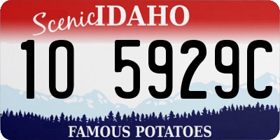 ID license plate 1O5929C
