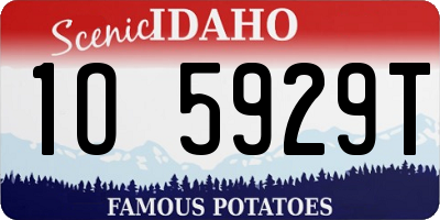 ID license plate 1O5929T