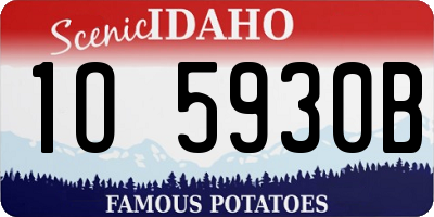 ID license plate 1O5930B