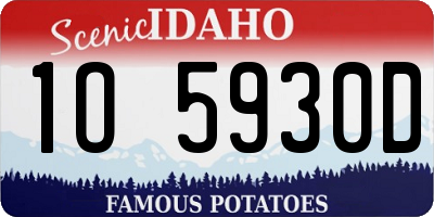 ID license plate 1O5930D