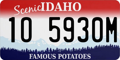 ID license plate 1O5930M