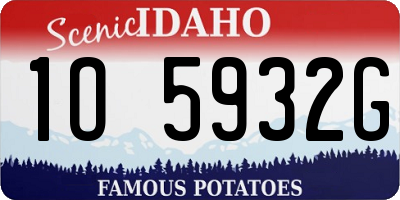 ID license plate 1O5932G
