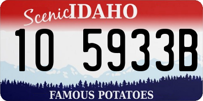 ID license plate 1O5933B