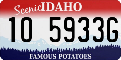ID license plate 1O5933G