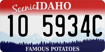 ID license plate 1O5934C