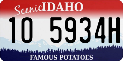 ID license plate 1O5934H