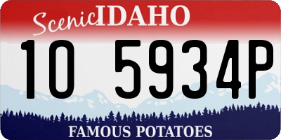 ID license plate 1O5934P