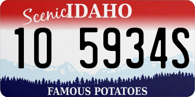 ID license plate 1O5934S