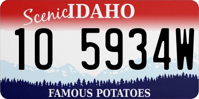 ID license plate 1O5934W