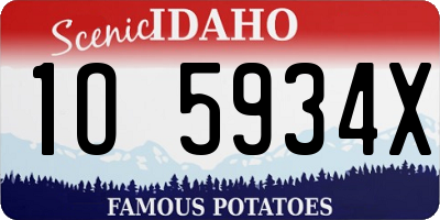 ID license plate 1O5934X