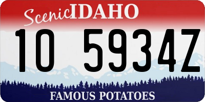 ID license plate 1O5934Z