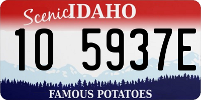 ID license plate 1O5937E