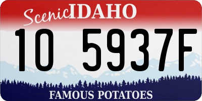 ID license plate 1O5937F