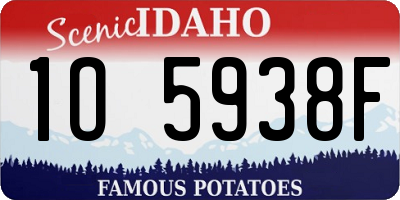 ID license plate 1O5938F
