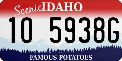ID license plate 1O5938G