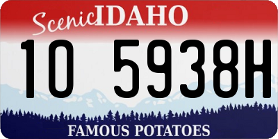 ID license plate 1O5938H