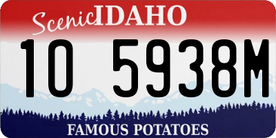 ID license plate 1O5938M