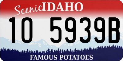 ID license plate 1O5939B