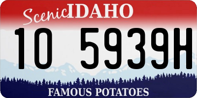 ID license plate 1O5939H